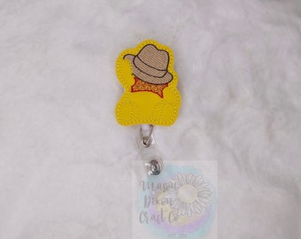 Hiding Honey Bear  - Glitter Vinyl Badge Reel