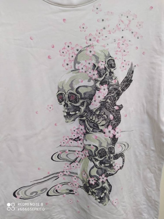 Vintage Japanese Sukajan skull printed shirt
