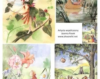 ITD Collection Decoupage Paper Soft Set - Fairy- Decoupage - Mixed Media - Child Paper - Fantasy Paper - A4 - 3 Decoupage Papers Soft