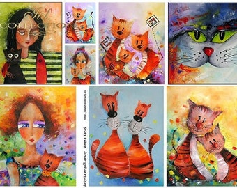 ITD Collection Decoupage Paper Retro Vintage Motives - A3 - Decoupage - Mixed Media - Paper for Decoupage - Cats Papers