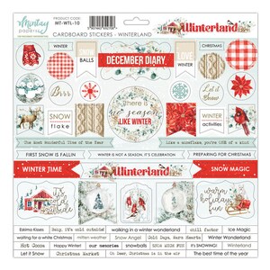 Mintay Winterland Cardboard Stickers Sheet 12x12 - Scrapbook- Mintay - Stickers- Winterland - Embellishments - Christmas Stickers