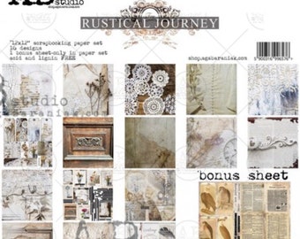 AB Studio Rustical Journey Scrapbook Paper Pad 12x12 - Karton - Aga Baraniak - AB Studio - Paper Pad - Papiery do scrapbookingu