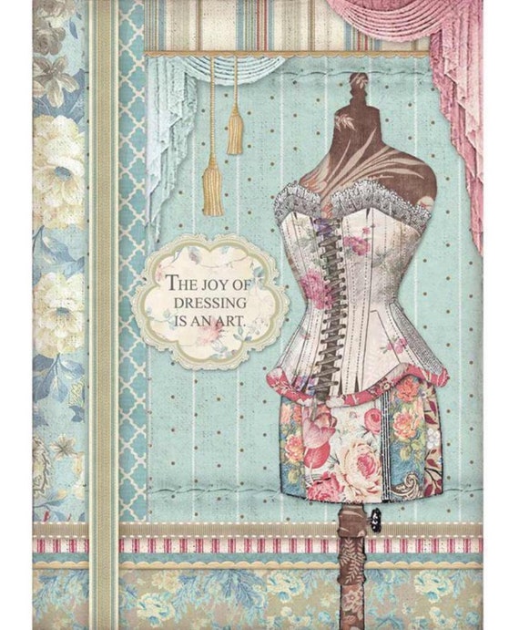 Scrapbook Sheet Stamperia Dancers in frame Rice Paper for Decoupage