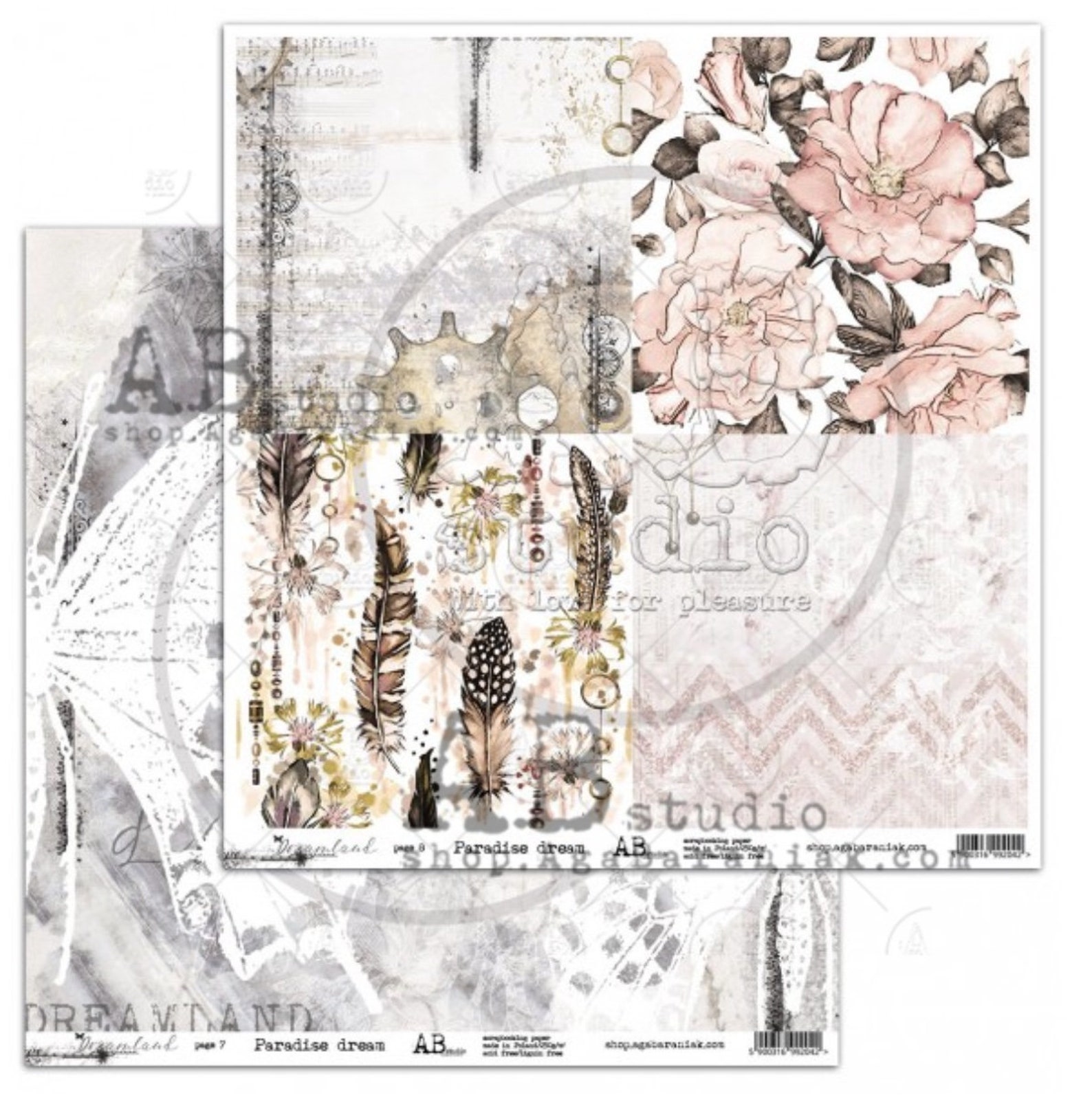 AB Studio Dreamland Scrapbook Paper Pad 12x12 Aga Baraniak Etsy