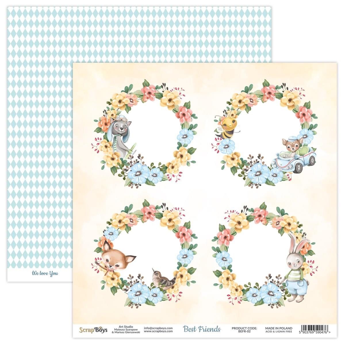 New Best Friends Scrapbooking Paper Pad 12x12 Cardstock Etsy