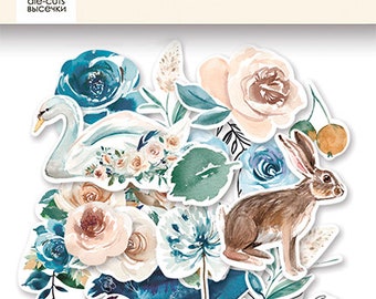 ScrapMir Blue et Blush Die Cuts - Scrapmir - Embellissements - Die Cut - Blue and Blush by ScrapMir - Scrapbooking