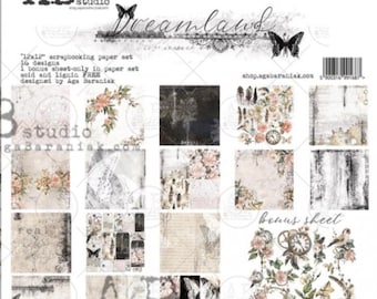 AB Studio  Dreamland Scrapbook Paper Pad 12x12 - Aga Baraniak - Dreamland - Scrapbooking Paper - Paper Pad - Dreamland AB Studio