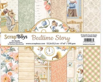 Bedtime Story Scrapboys Scrapbooking Paper Pad 6x6 - Tektura - Karty - Tagi - Papier - Scrapboys Paper