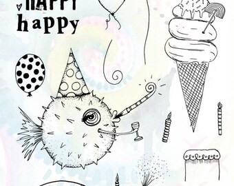 Zestaw stempli Studio Light Art by Marlene Birthday Bash Clear Stamp Set Marlene’s World - Stemple - Art by Marlene - Studiolight