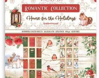 New Stamperia Romantic Home For The Holidays Scrapbooking Paper Pad 12x12 - Stamperia - Nowa kolekcja - Boże Narodzenie Stamperia - Paper Pad