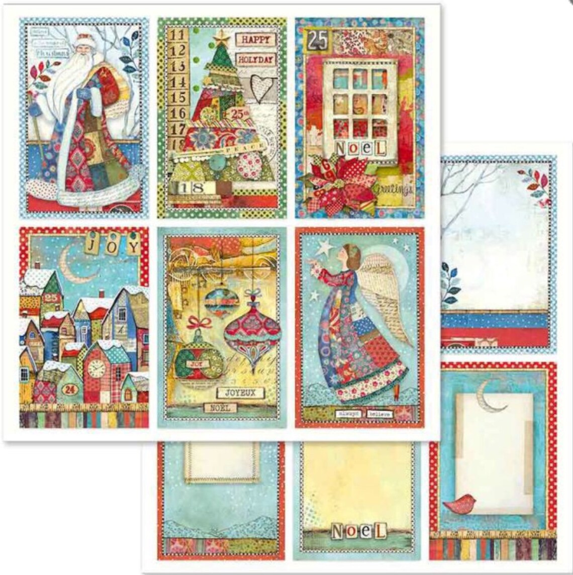 Stamperia Christmas Cards Scrapbook Paper Single Sheet 12x12  Etsy