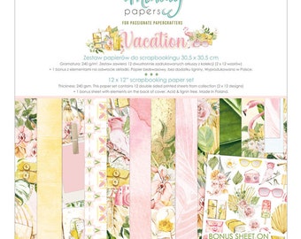 Mintay Vacation Scrapbooking Paper Pad 12x12 - Mintay Papers - Scrapbooking - Paper Pad 12x12 - Vacation Mintay
