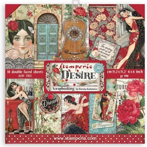 New Stamperia Desire Scrapbooking Paper Pad 6x6 - Stamperia - New Collection - Desire Stamperia - Paper Pad - SBBXS21