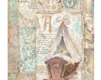 Stamperia Sleeping Beauty Cradle Rice Paper - Decoupage Paper - Stamperia - Decoupage Rice Paper - Sleeping Beauty Rice Paper A4