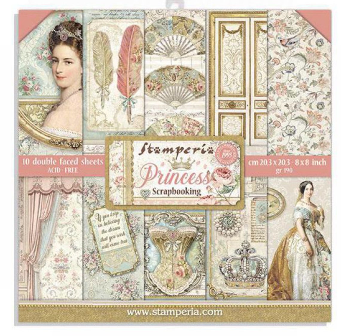 New Stamperia Princess Scrapbook Paper Pad 8x8 Cardstock Etsy