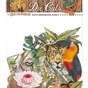 Stamperia Amazonia Fustellata Assortita - Abbellimenti - Fustellature Animali - Elementi Ephemera - Amazonia Stamperia - Fustellature - Scrapbooking