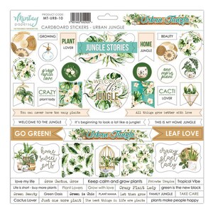Mintay Urban Jungle Karton Stickers Sheet 12x12 - Scrapbook- Mintay - Sticker - Mintay Papiere - Urban Jungle - Verzierungen