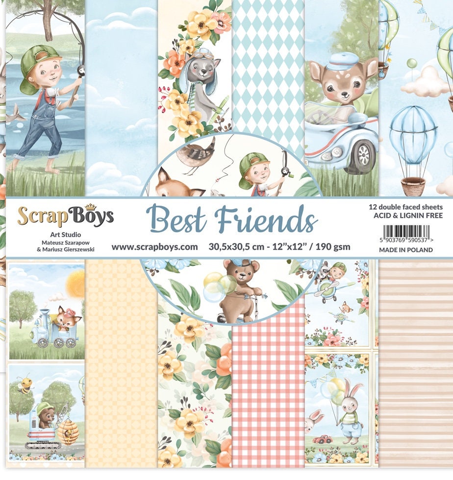 New Best Friends Scrapbooking Paper Pad 12x12 Cardstock Etsy
