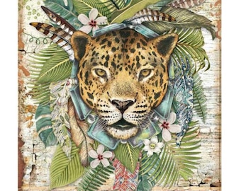Stamperia Amazonia Jaguar Rice Paper - Decoupage Paper - Stamperia - Decoupage Rice Paper - Amazonia - Rice Paper A4
