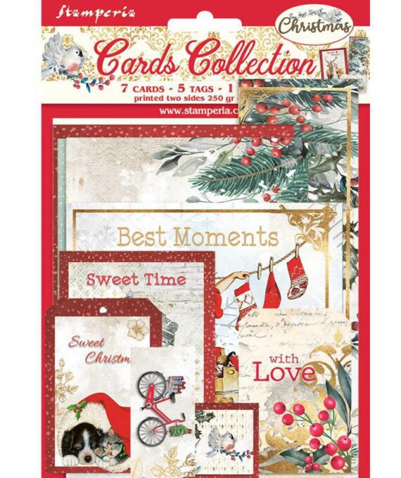 Stamperia Classic Christmas Cards Collection Cardstock Embellishments