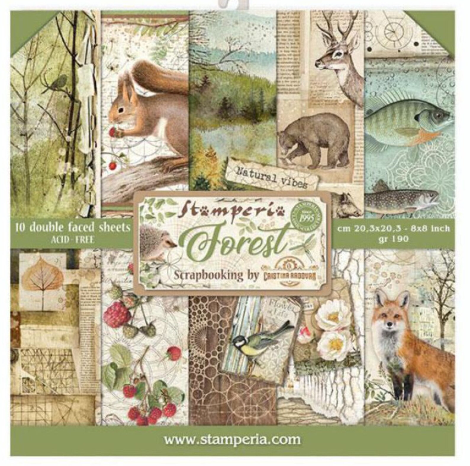 Stamperia Forest Scrapbook Paper Pad 8x8 Cardstock Etsy