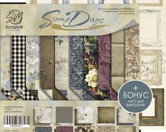New ScrapMir Some Days Scrapbook Paper Pad 12x12- Cardstock - Scrapmir -  Some Days Scrapmir - Scrapbooking Paper - Double Faced