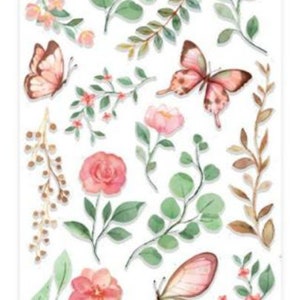 Stamperia Create Happiness Flowers ando Butterfly Rub-On - Stamperia - Rub On - Art Journal Stickers - Versieringen- Stickers - DFLRB03