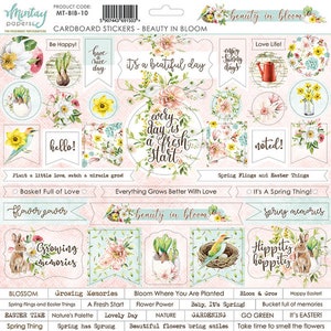 Mintay BEAUTY IN BLOOM Cartón Hoja 12x12 - Scrapbook- Mintay - Pegatinas- Mintay Papers - Beauty in Bloom - Adornos