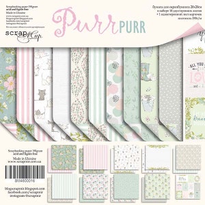 ScrapMir Purr Purr Scrapbook Paper Pad 8x8 - Purr Purr by ScrapMir - Cartoncino - Scrapbooking Paper - Cats Papers