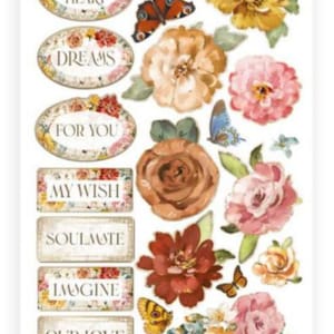 Stamperia Garden Of Promises Adesivo Truciolare - Stamperia - Abbellimenti - Adesivi - Truciolato - Adesivi Floreali - Scrapbooking