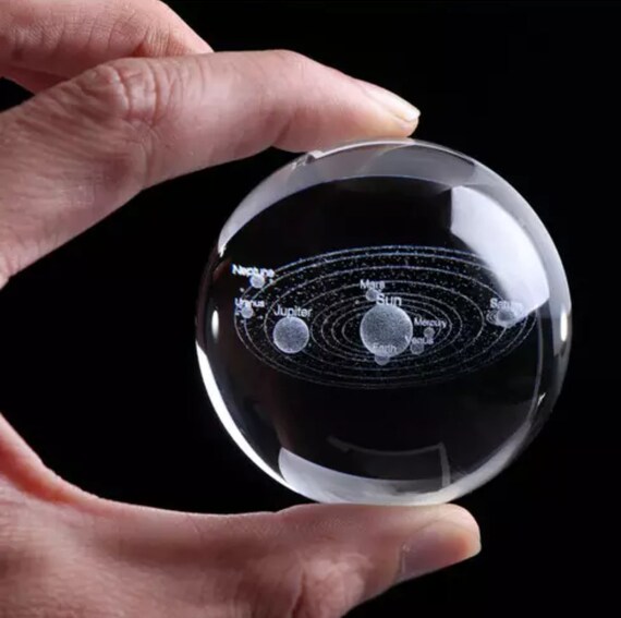 Solar System Planets Lazer Engraved Crystal Ball Gift Ideas Galaxy Outer Space Home Decor