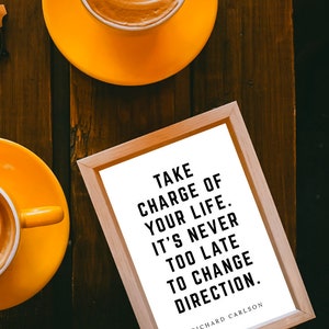 Take Charge of Your Life Printable Instant Digital Download Motivation Inspirational Quote Print Home Decor Art Black & White image 6