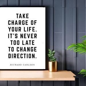 Take Charge of Your Life Printable Instant Digital Download Motivation Inspirational Quote Print Home Decor Art Black & White image 2