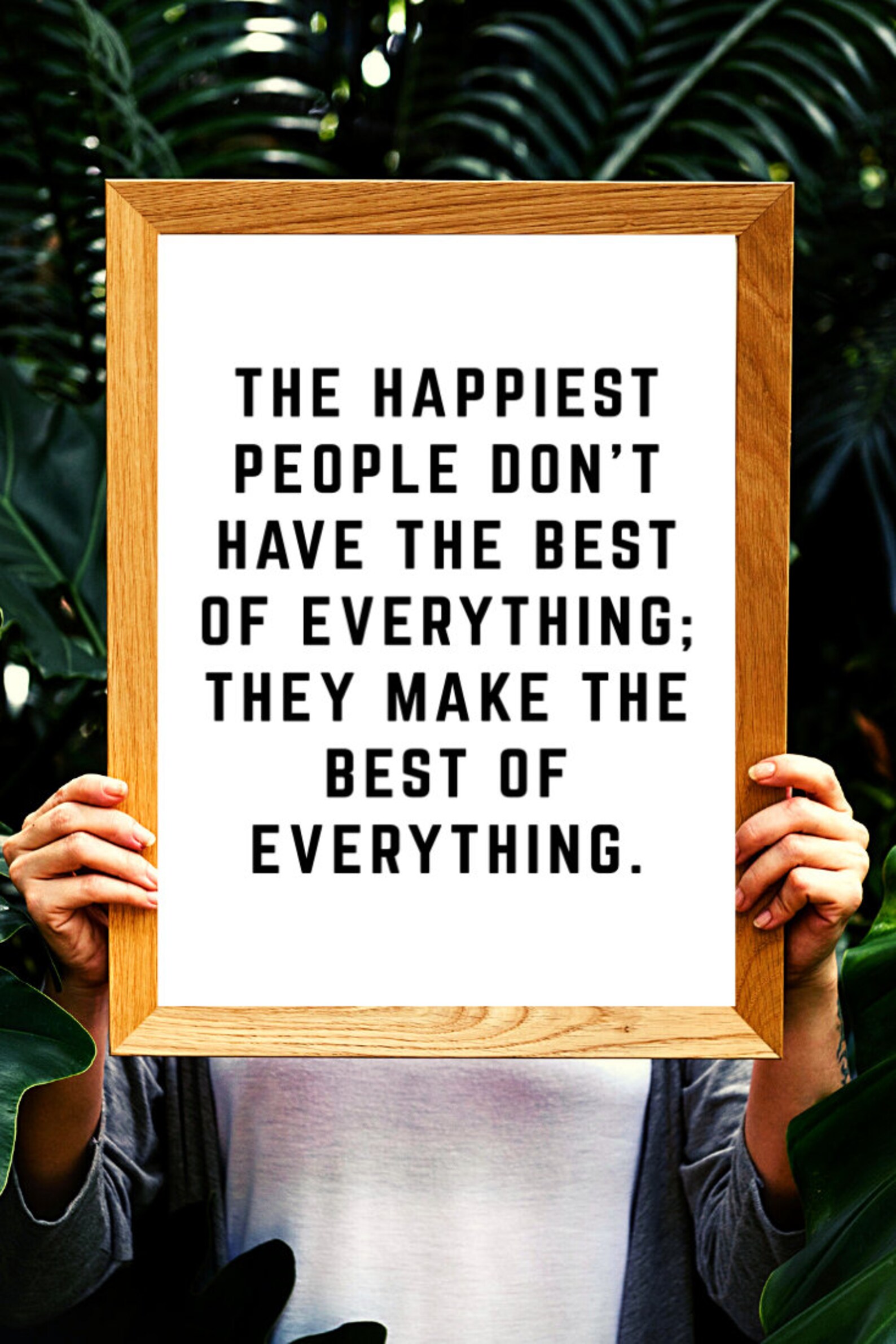 The Happiest People Wall Art Inspirational Quote Etsy