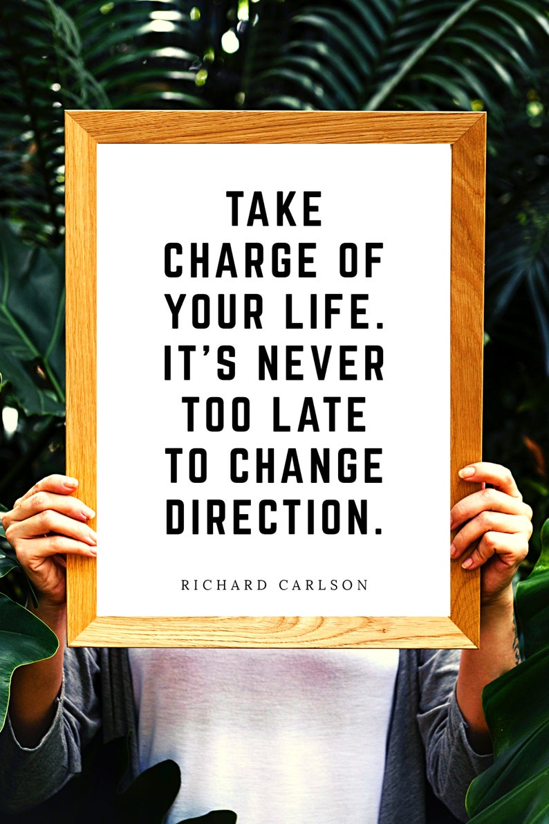 Take Charge of Your Life Printable Instant Digital Download Motivation Inspirational Quote Print Home Decor Art Black & White image 3