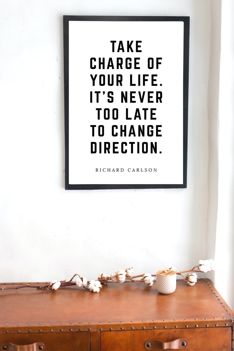 Take Charge of Your Life Printable Instant Digital Download Motivation Inspirational Quote Print Home Decor Art Black & White image 5