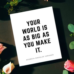 Big World Printable Instant Digital Download Motivation Inspirational ...