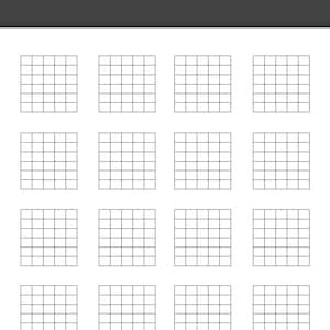 Blank Printable Guitar Chord Sheet, 6 String Guitar Chord Diagram Boxes, Guitar Tab Charts, Chord Music Sheets, Musicians Song Writing Tools