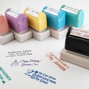 Personalized Self Inking Stamp: Custom Name, Address, Business (60mmx20mm)