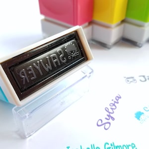 Custom Name Stamp: Personalized Self-Inking Stamp 40x10mm(1.57” x 0.4”) image 6