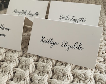 Calligraphy Place Cards, Wedding Escort Cards, Folded Place Cards