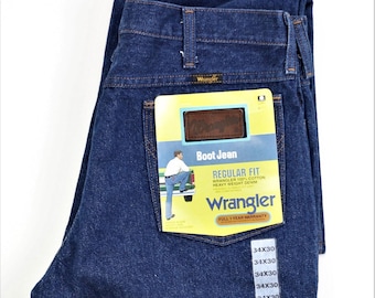 Calça jeans vintage masculina Wrangler 945WHD W34 L30, modelo bota, fabricada nos EUA, nunca usada.