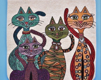 Tapestry Bag Tote Cats Shopping Beach Gym Shoulder 16"x 15" Unique Design New