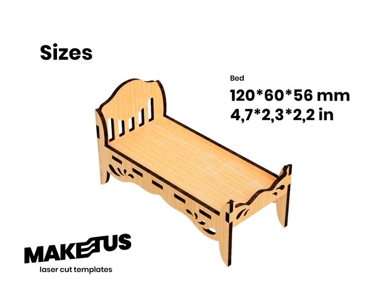 Dollhouse furniture set Laser cut template Doll furniture Etsy