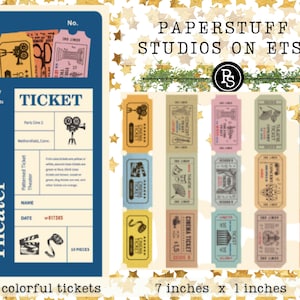 30 Pcs 10 Strips Vintage Stamp Bills Stickers Time Ticket Pack Journal Scrapbooking Decoration Material Life Stickers Stationery Supplies