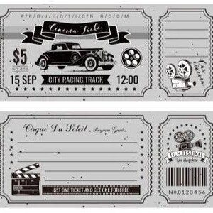 50 Stück 5 Dollar Kinokarten Coupon Pad Geschenk Notizen Alte Eintrittskarte Serie Junk Journal Papier Tagebuch Scrapbooking Retro Büro Schule