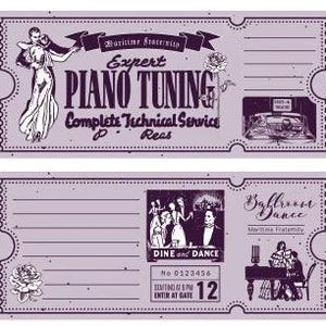 50 Stück Klavier stimmer Ticket Coupon Pad Party Geschenk Notizen Alte Eintrittskarte Serie Junk Journal Papier Tagebuch Scrapbooking Retro Büro Schule