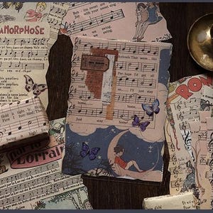 Notas musicais tamanho grande planta medieval página de livro antigo papel vintage para diário de lixo laticínios faça você mesmo scrapbooking álbum decoração suprimentos de papel