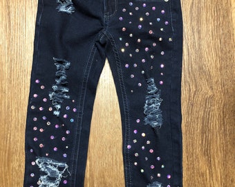 diy rhinestone jeans