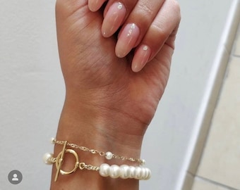 Pulsera de perlas atemporal para mujer